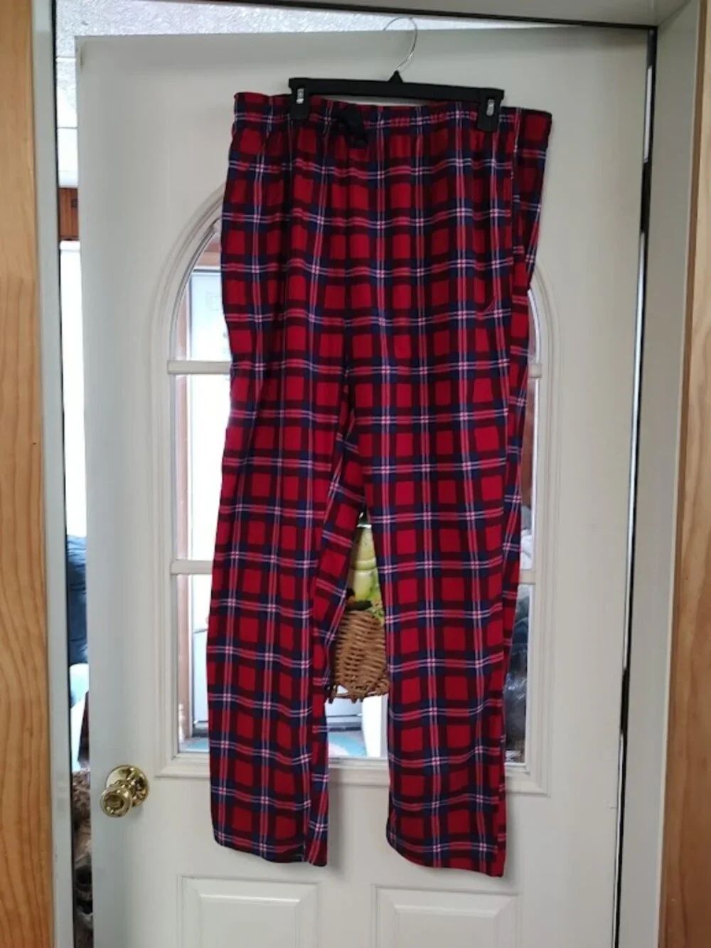 New Nautica Soft Fleece Red Blue Plaid Sleep Pants Size Men's XL